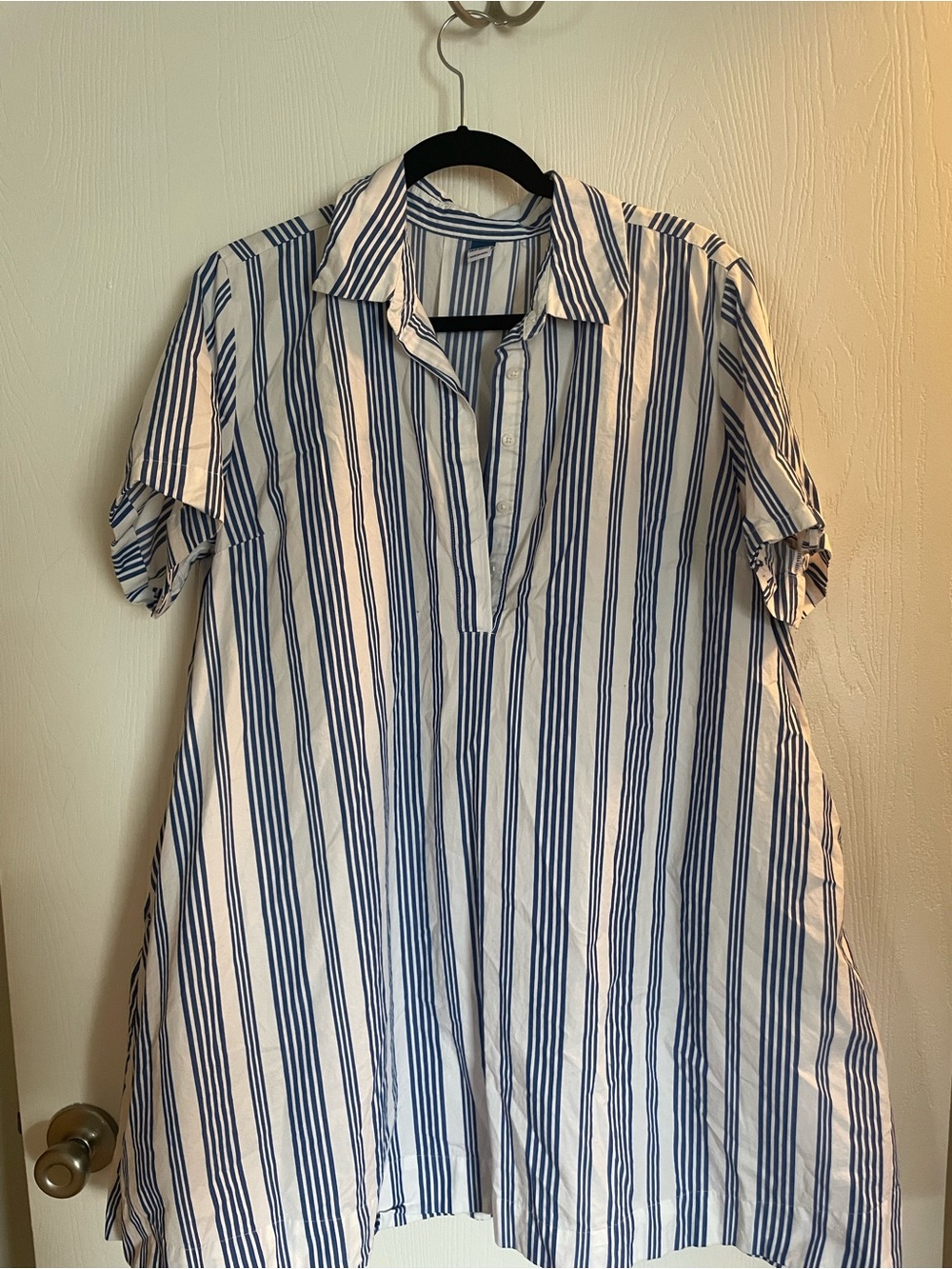 Old Navy Blue and White Asymmetrical Stripe Dress